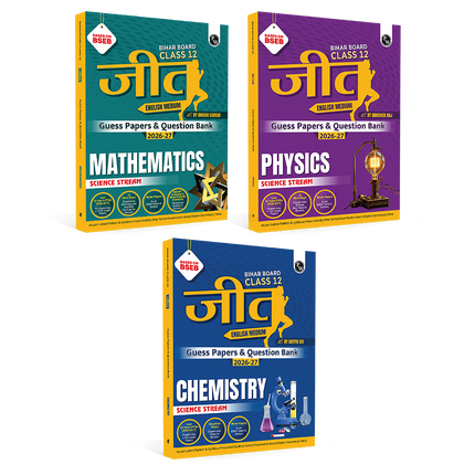 Bihar Board Class 12 JEET Guess Papers & Question Bank Physics, Chemistry, Maths Combo Set of 3 Books For 2026-27 Exam | Chapterwise Mind Maps & PYQs, Model Papers with OMR Sheet