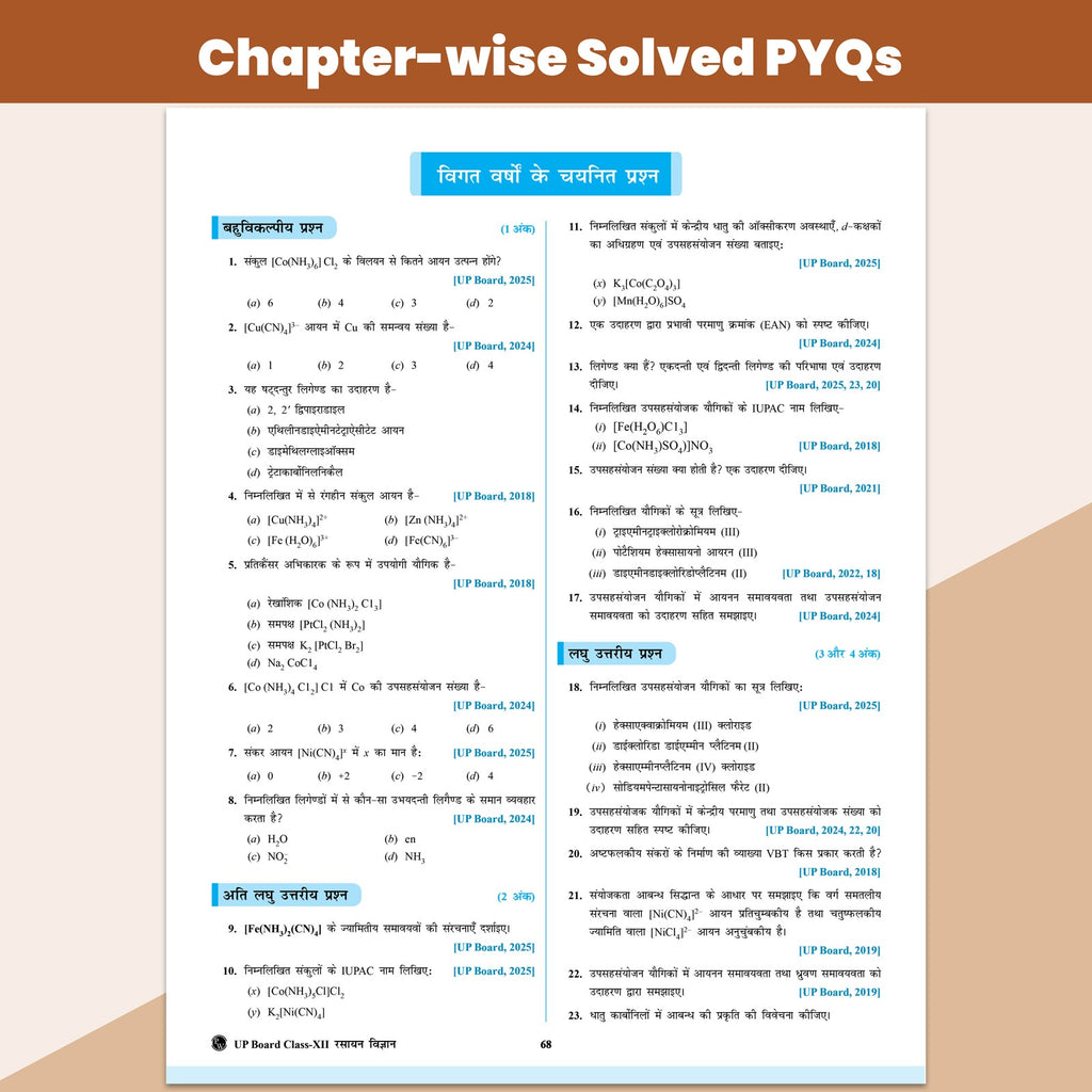 UP Board Class 12 Question Bank Chemistry (Hindi Medium) Guru Mantra By Harsh Sir (KGF Bhaiya) For 2026-27 Exam | NEP 2020 | Chapter-wise with NCERT Exercises, Most Probable Questions, PYQs & Model Papers