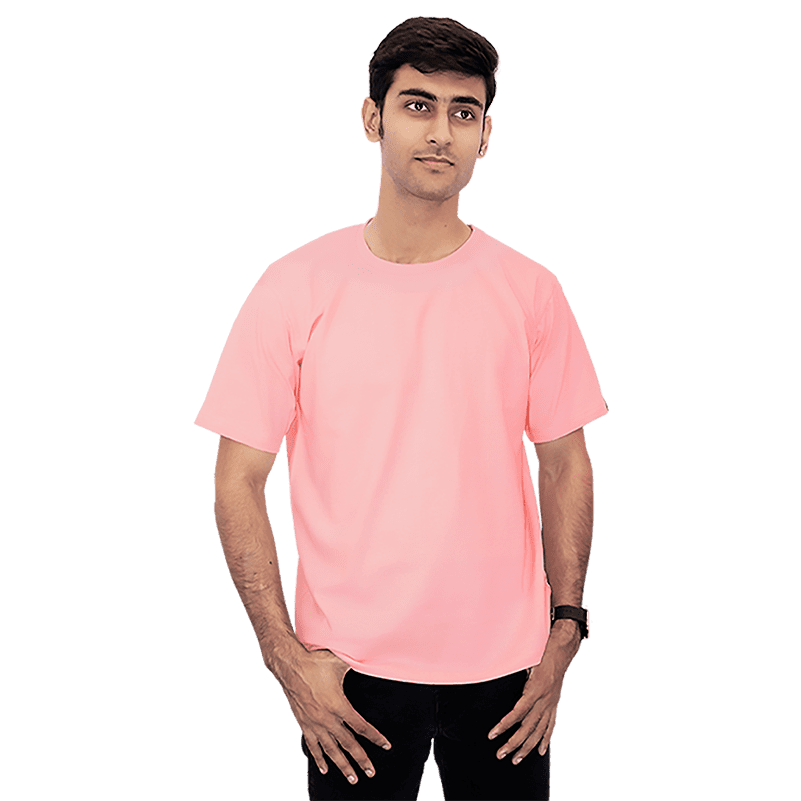 Everyday Essential 100% Cotton Unisex Solid Light Pink T-shirt (XL)