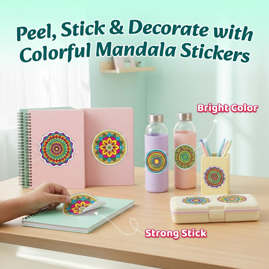Mandala Art Coloring Book For Kids Level-1 | Copy Coloring Book with Tear Out Sheets, Mandala Sticker Set & Positive Affirmation, Improving Concentration & Creativity | Thoughtful Gift for Kids