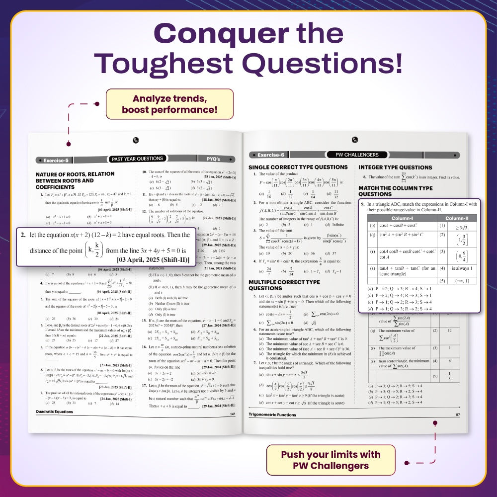 PW JEE Main & Advanced Class 11 Complete Preparation Combo | Arjuna 2026 Physics, Chemistry & Mathematics Modules + Question Booklets with Solutions (16 Books) + JEE Main PYQ 8 Years (2019–2026) PCM Combo (3 Books)|162 Sets Solved Papers for JEE Main 2027