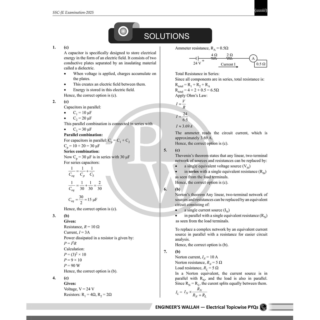 PW SSC JE Electrical Engineering Previous Year Solved Questions For 2026 Exams | 4000+ Objective Questions with CBT 1 & 2 PYQs | For RRB JE, PSUs & Other State Level AE/JE Exams