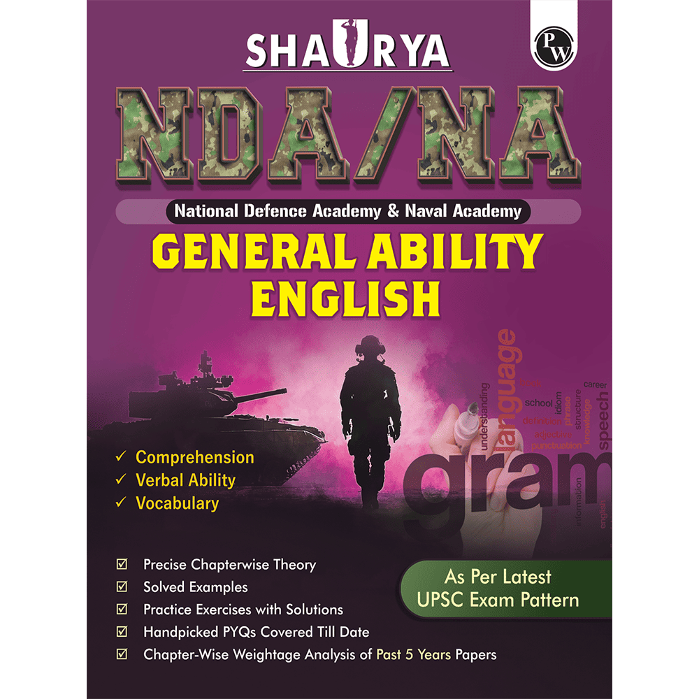 Shaurya NDA/NA General Ability English Book with Latest 2025 Solved Paper | Comprehension, Verbal Ability, Vocabulary For 2025-26 Exam