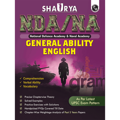 Shaurya NDA/NA General Ability English Book with Latest 2025 Solved Paper | Comprehension, Verbal Ability, Vocabulary For 2025-26 Exam