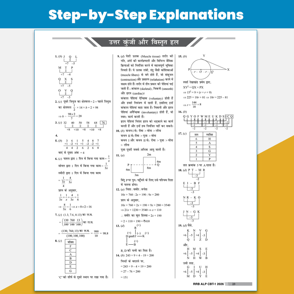 PW 38 RRB Assistant Loco Pilot (ALP) CBT-1 Previous Year Solved Papers (2026, 2024 & 2018) Hindi Edition By Santosh Kumar with 15 Online Mock Tests Exam 2026-2027 | Fully Solved PYQ