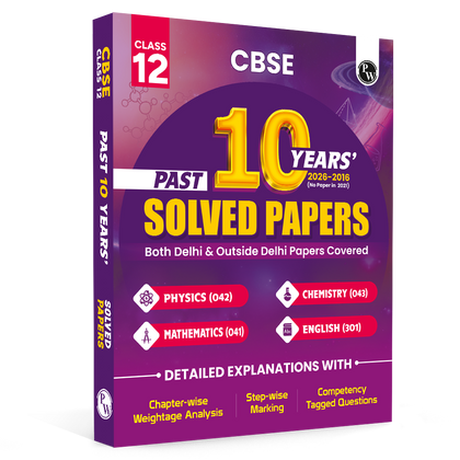 PW CBSE Class 12 PYQs PCME - Past 10 Years Solved Papers For 2027 Board Exams | Delhi & Outside Delhi Papers Covered | Physics, Chemistry, Maths, English