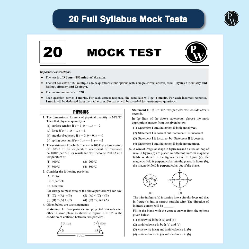20 NEET Dream 720 Mock Tests For 2025-2026 Exams As Per New Exam Pattern (180 Questions) | Full Syllabus Tests to All NEET Twist of Physics, Chemistry and Biology