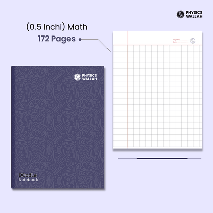 Doodle Notebook | 172 Pages | 18 x 24 cm | Math 0.5 Inch (12 mm )