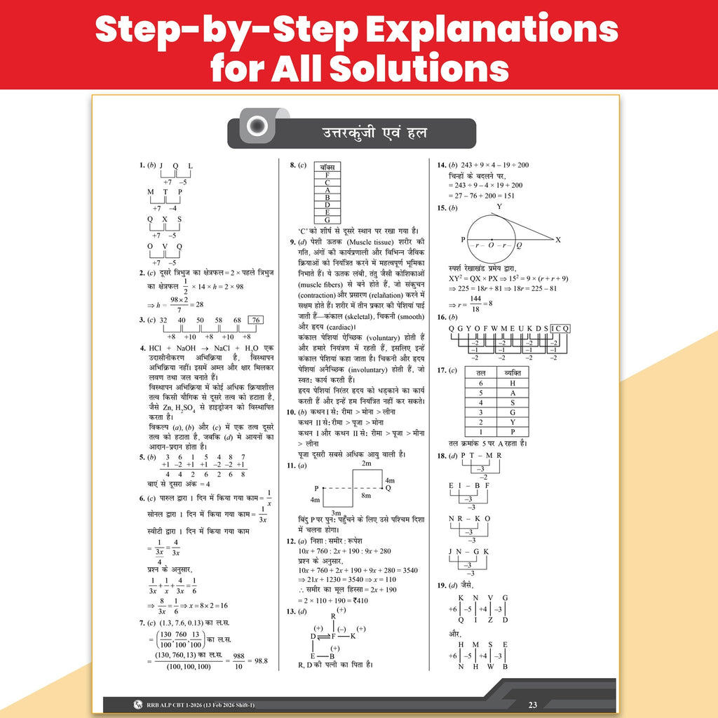 All in one RRB Assistant Loco Pilot (ALP) CBT-1 Book 2026 (Hindi Edition) | Chapterwise Theory and Exercises | 20 Previous Solved Papers 2026, 2024 & 2018 (PYQs) and 15 Online CBT Tests