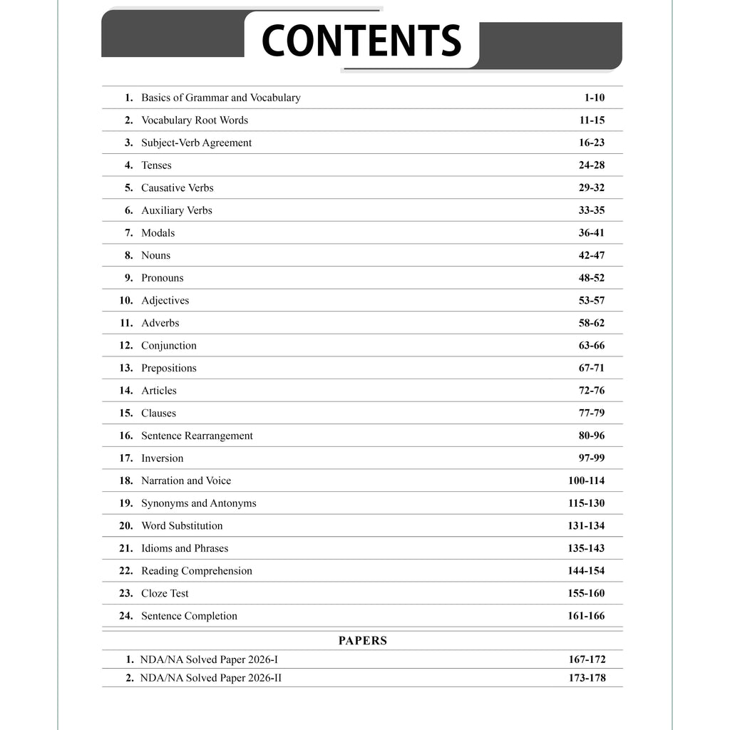 Shaurya NDA Book 2027 – NDA/NA General Ability English | Latest 2026 Solved Paper | Comprehension, Verbal Ability, Vocabulary | Chapterwise Theory, PYQs, Practice Exercises