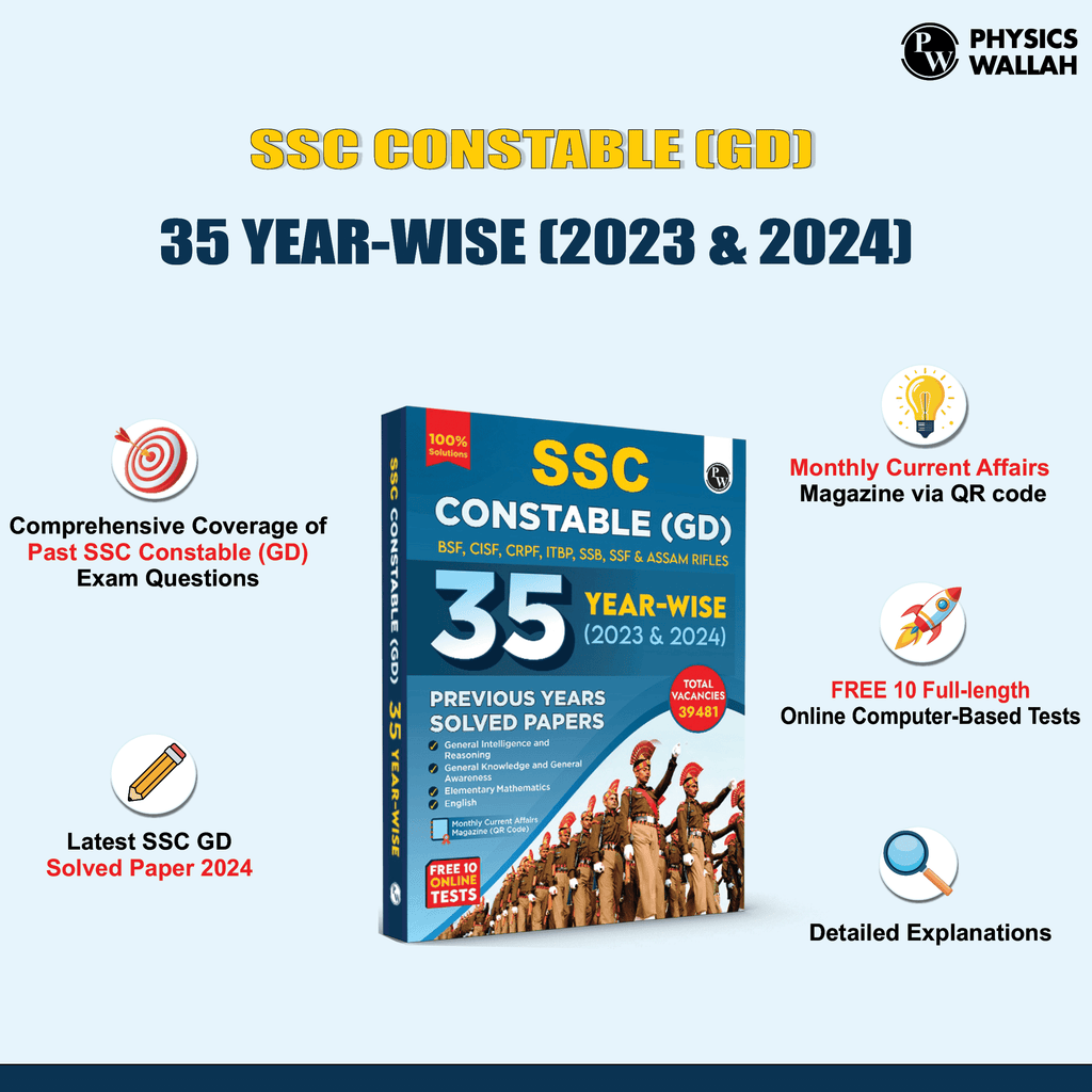 SSC Constable GD Exam 2025 | 35 Previous Year-wise Solved Papers (2023-2024) with 10 Online Practice Sets | PYQ | Past Questions | English Edition
