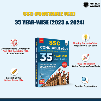 SSC Constable GD Exam 2025 | 35 Previous Year-wise Solved Papers (2023-2024) with 10 Online Practice Sets | PYQ | Past Questions | English Edition