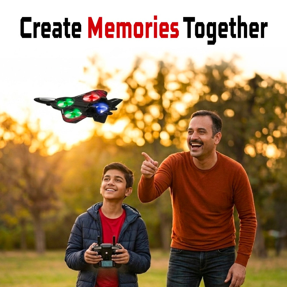 Remote Control RC Plane for Beginners, 360Â° Flip Hovering Stunt Fighter Jet Toy with Lights, Glider Combat Aircraft for Kids, Birthday/Return Gift for Boys & Girls