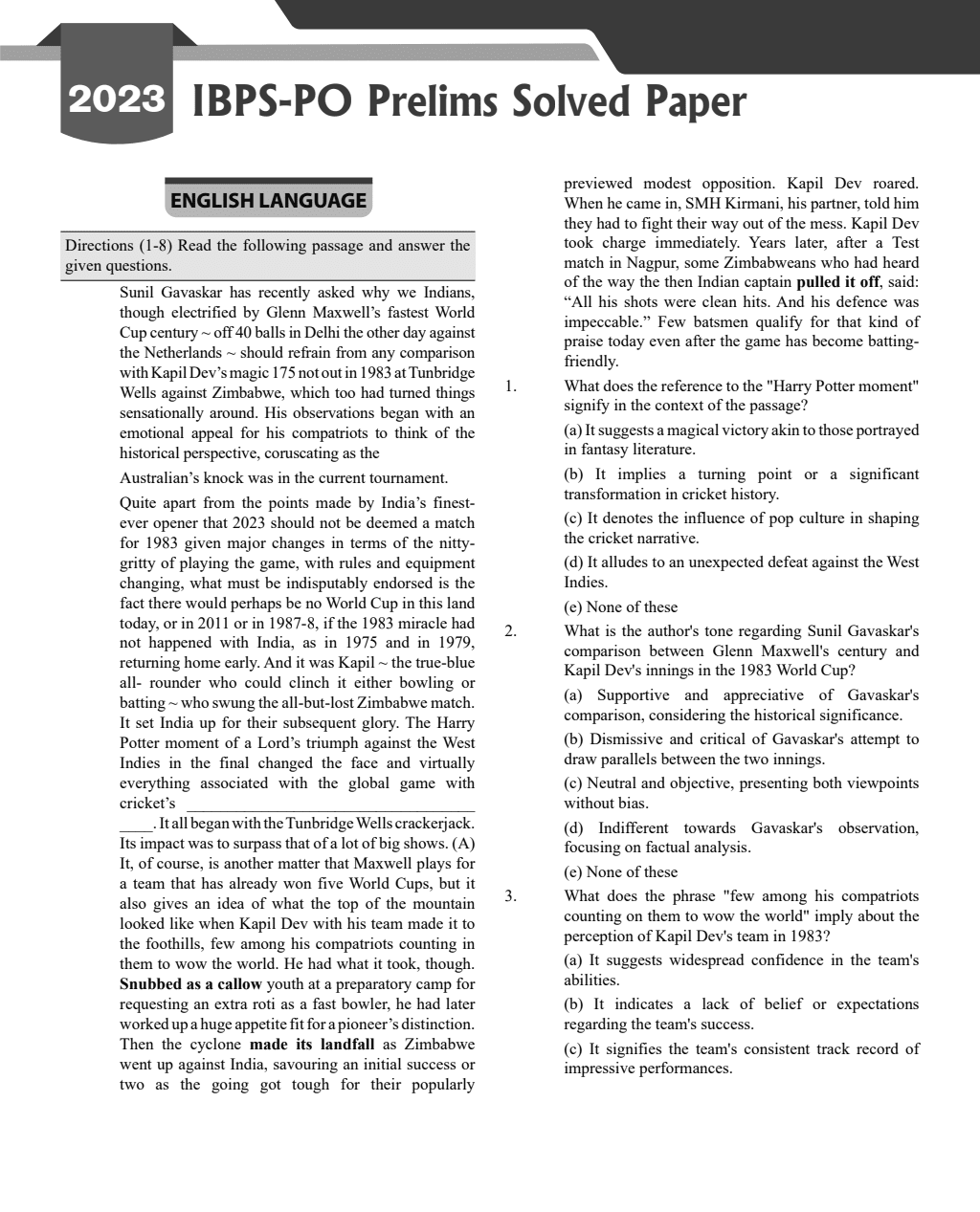 Bank PO and Clerk Exams 2024 Previous Year Solved Papers (2018 - 2023)