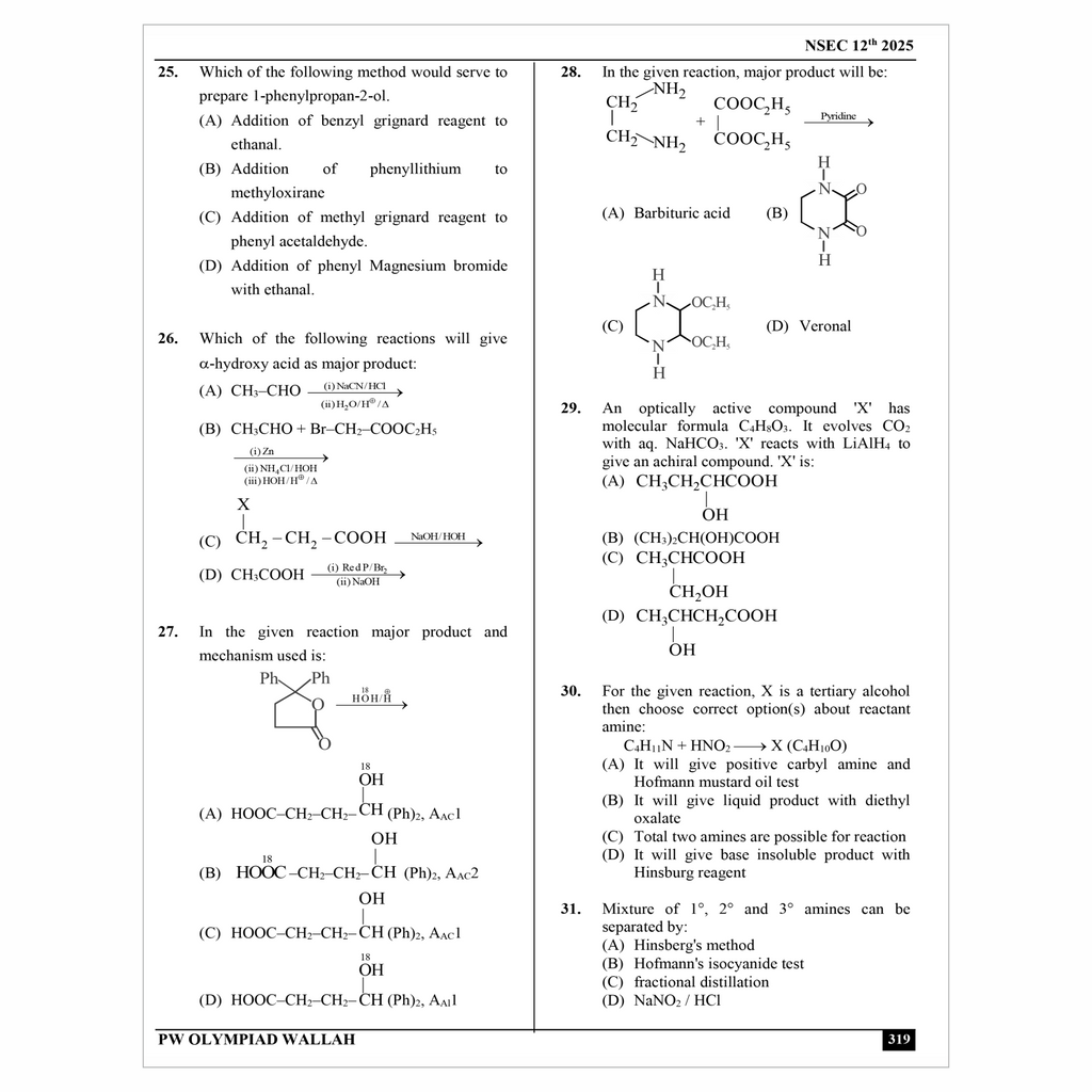 Olympiad Wallah NSEC Class 12 Advanced Chemistry (Part 2) For JEE & Olympiad 2025 | Problems For Analytical Skills | Ideal For NSEP INPhO & IPhO