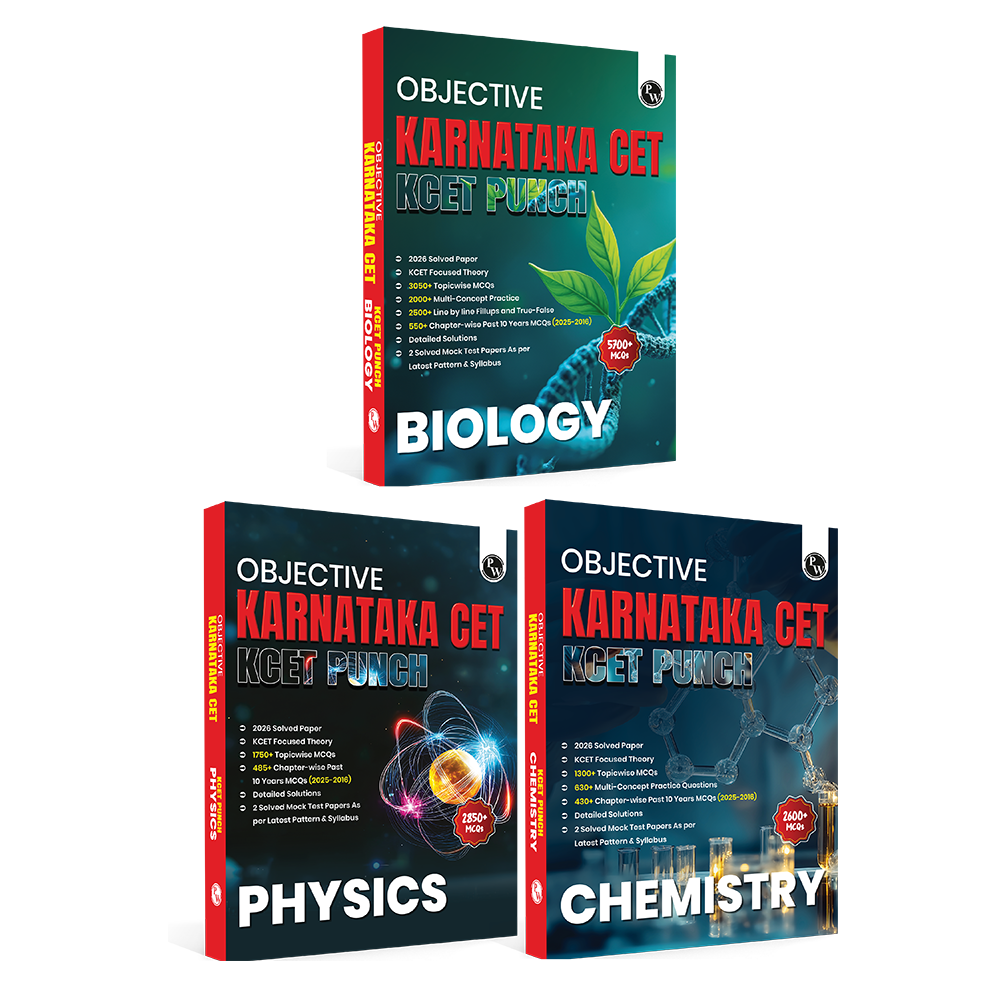 Karnataka CET (KCET) Objective NCERT Punch Physics, Chemistry and Biology Combo Set of 3 Books For KCET 2027 Exam l Topicwise Theory with 11200+ MCQs | KCET 10 Years PYQs and Mock Tests