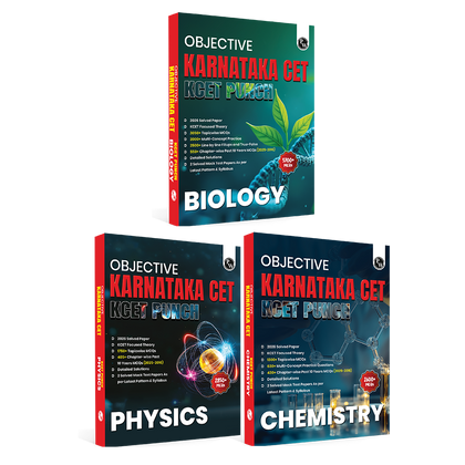 Karnataka CET (KCET) Objective NCERT Punch Physics, Chemistry and Biology Combo Set of 3 Books For KCET 2027 Exam l Topicwise Theory with 11200+ MCQs | KCET 10 Years PYQs and Mock Tests