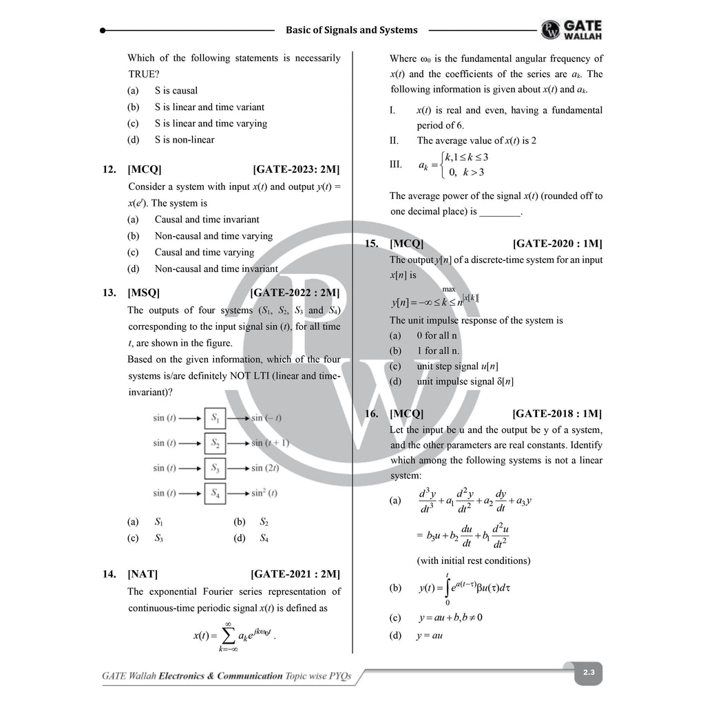 GATEWALLAH Electronics & Communication Engineering Topicwise Previous Year Solved Papers (2026 - 2008) with Video Solutions For 2027 Exams | Detailed Text Solutions