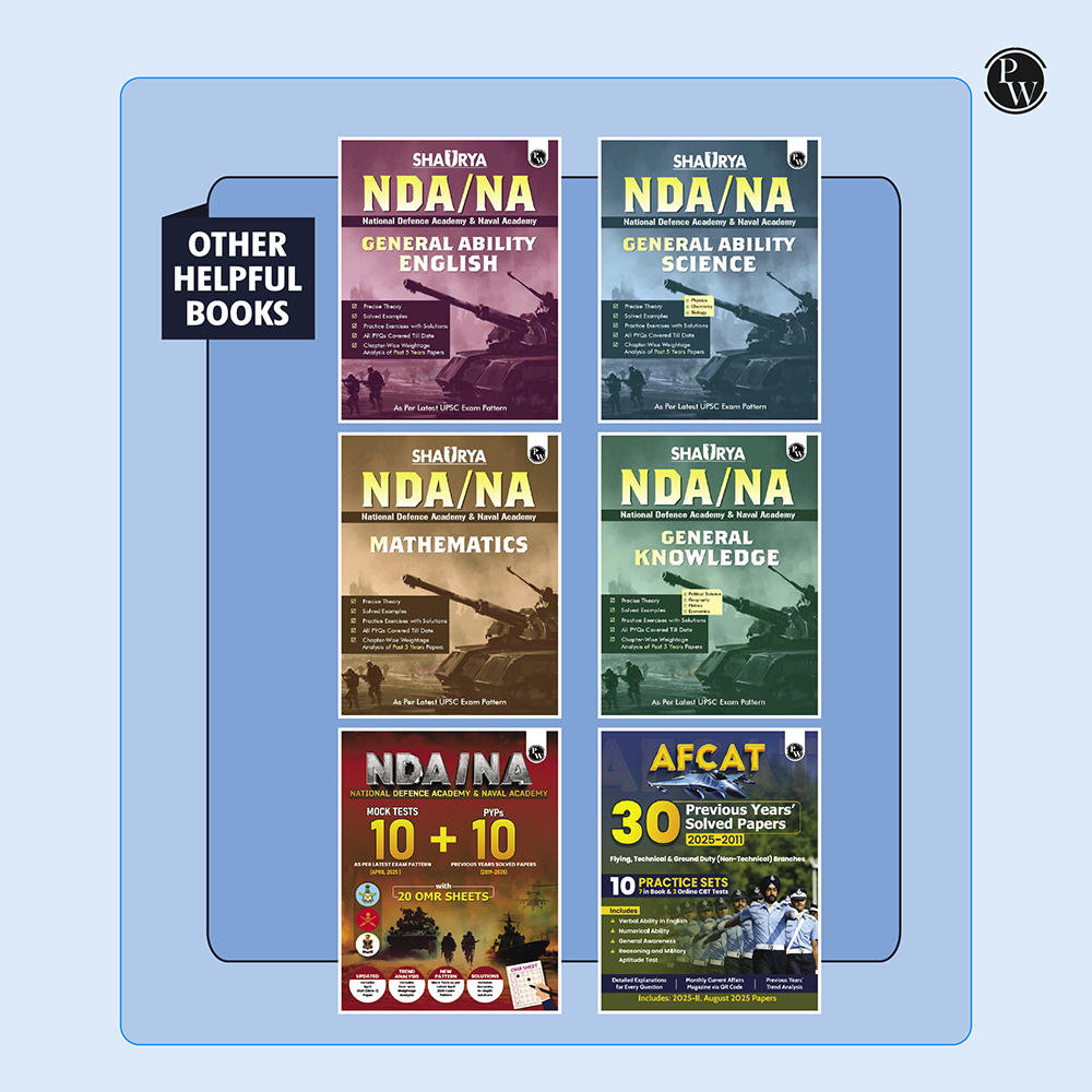PW NDA/NA National Defence Academy & Naval Academy 23 Previous Years Solved Papers (2014 - Sept 2025) Chapterwise & Topicwise 7500+ PYQs l Maths & General Ability For Exam 2026