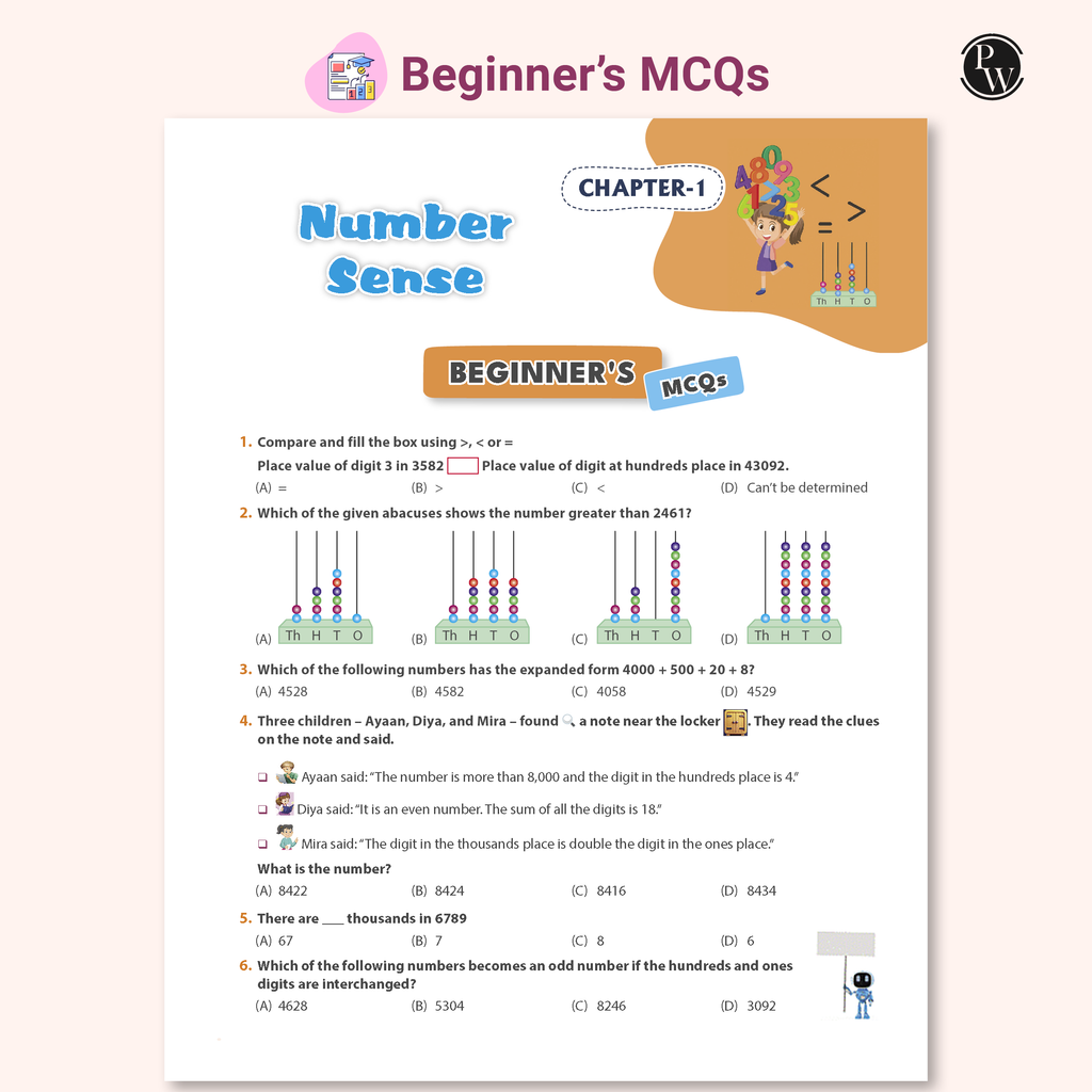 PW Olympiad Plus Workbook For Class 3 Mathematics Prepguide, Concept Map, PYQs and Worksheets For After School Practice | IMO, iOM, Hindustan Olympiad, NSTSE, SEAMO, ISTSE and Others