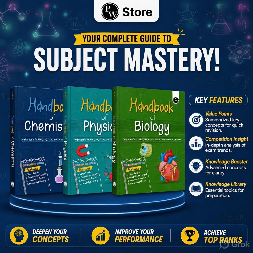 PW Toppers Kit for NEET Set of 5 Books with 4 Motivational Posters | Physics, Chemistry, Biology Handbook, NEET Past 10 Year Papers and NEET Dream 720 Mock Tests