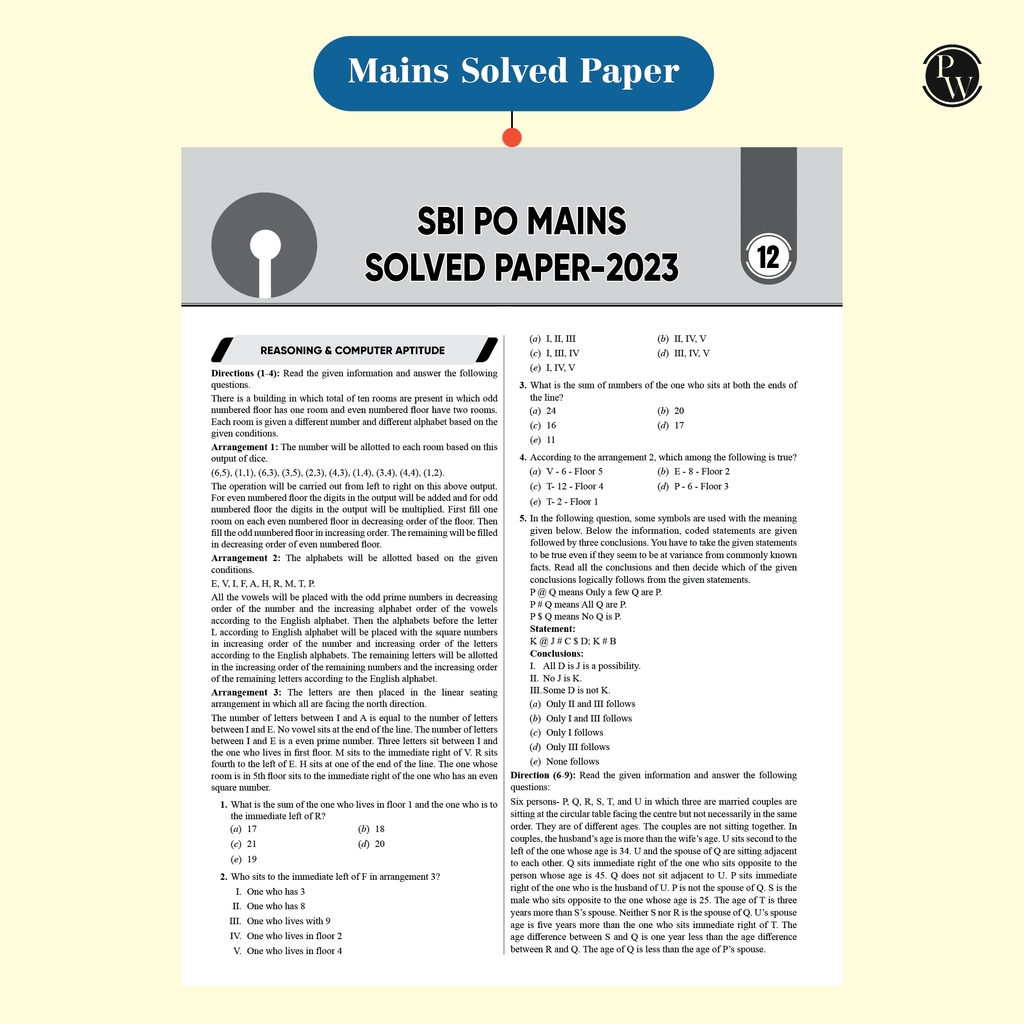 20 SBI PO Prelims & Mains Previous Year Solved Papers (2015-2023) For Exam 2024-2025 | Past Questions | PYQ | English Edition