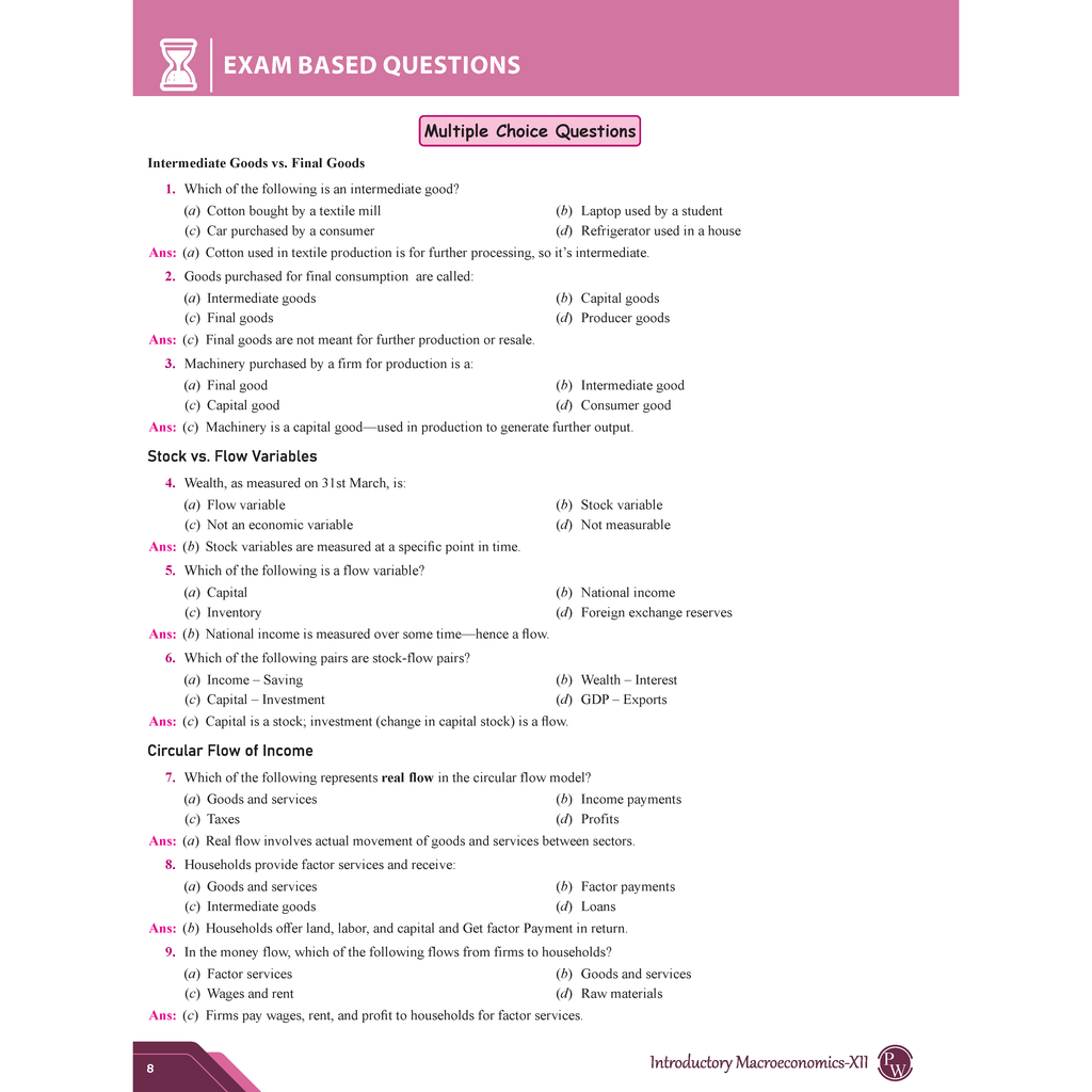 CBSE Question & Concept Bank (QCB) Class 12 Introductory Macroeconomics Chapter-wise and Topic-wise Solved Questions For 2026 Exams with Competency Based Question