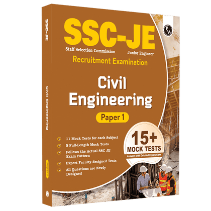 SSC JE Civil Engineering Mock Tests Paper- I, 11 Subject wise Mock tests and 5 Full length Tests, Fresh 1200+ Questions based on new SSC JE exam pattern--
