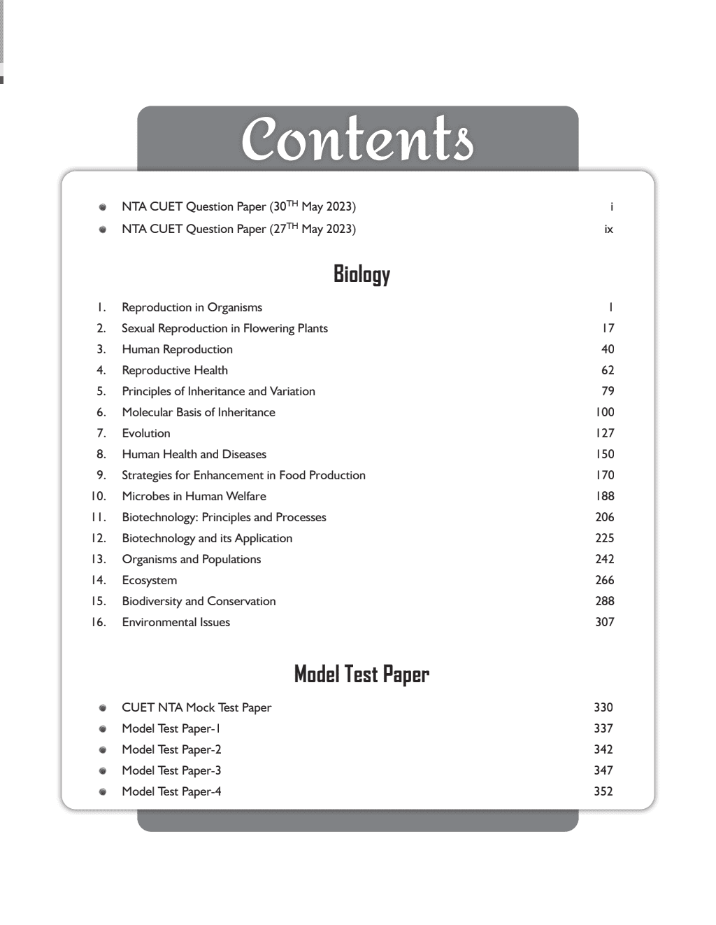 Cuet Biology Chapterwise & Topicwise Question Bank (2023- 2024) with Complete NCERT Crux, CUET PYQs (2022-2023) Past Year Questions and Mock Test I For Central Universities Entrance Test 2024