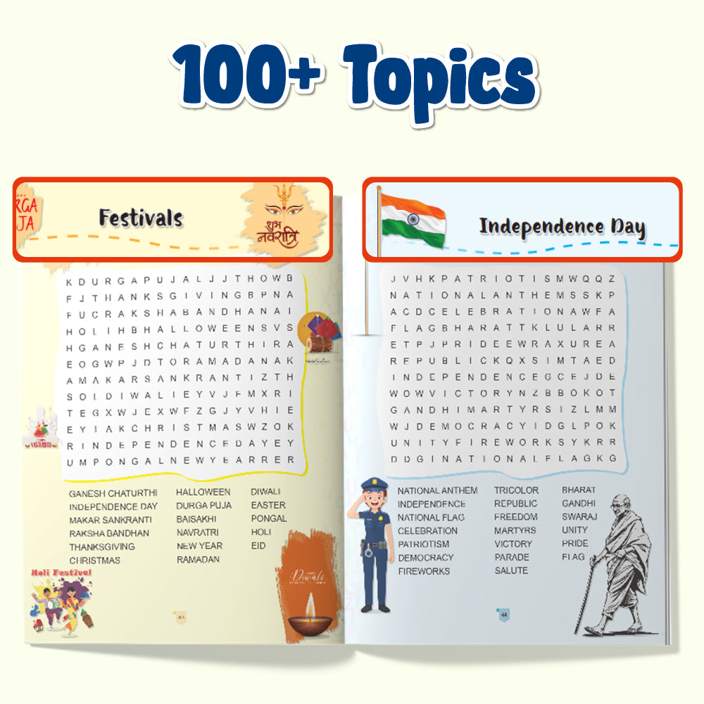 2000+ Word Search & Crossword Activity Book for Kids | Vocabulary & Spelling
