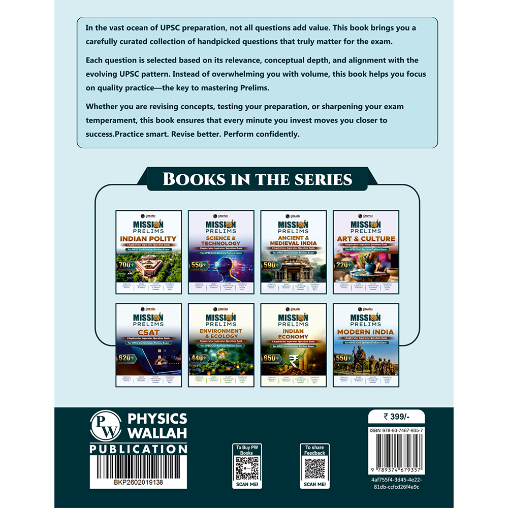 PW UPSC Mission Prelims Geography Chapterwise Topicwise Question Bank | 700+ Handpicked Questions & Important Topics Covered with Detailed Explanation