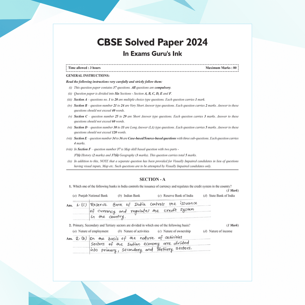 CBSE 15 Sample Question Papers Class 10 Social Science for 2025 Exam | Competency-Based Learning | PYQ 2024 with Topper's Explanations, CBSE SQP & CBSE Practice Questions