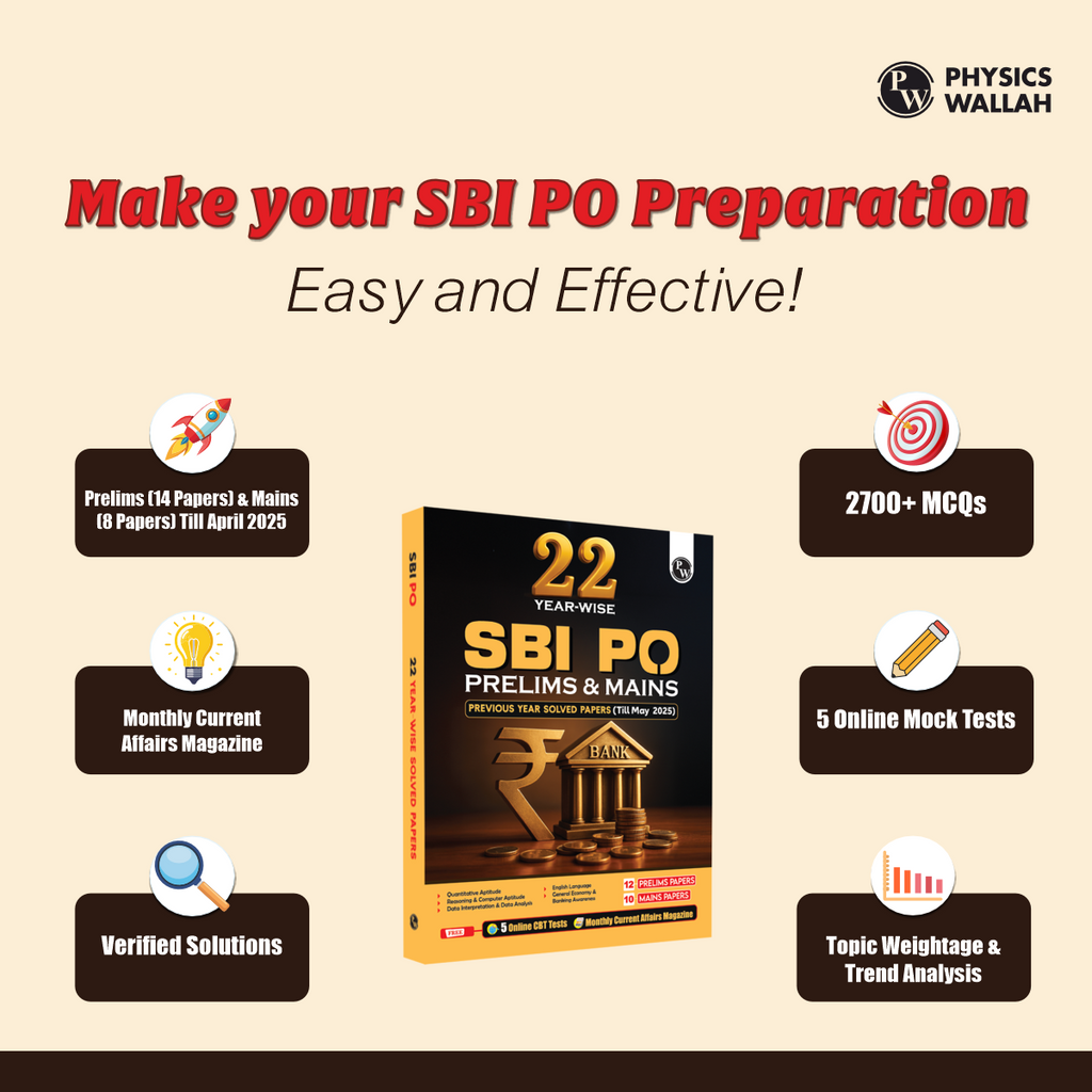 22 SBI PO Prelims & Mains Previous Year Solved Papers (Till May 2025) with 5 Online Mock Tests For 2025-26 Exam | PYQ | Fully Solved | English Edition