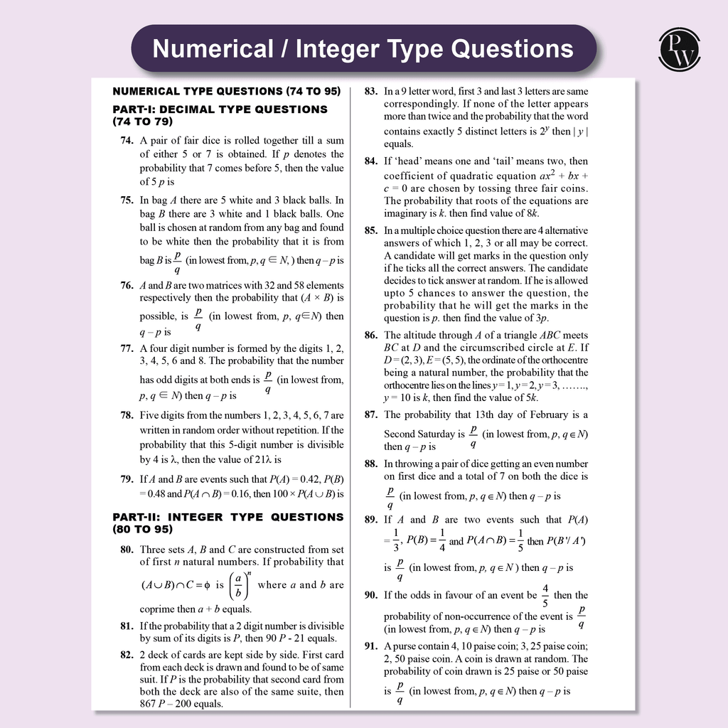 Absolute JEE Advanced Mathematics 2500+ Questions with Formula Sheet Latest Solved Paper and 3 Mock Tests | Covering All JEE Advanced Question Typology