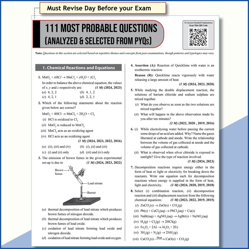 PW 15 CBSE Sample Papers Class 10 Science For 2027 Board Exam (New Pattern) | CBSE Like Question Booklet and Answer Sheets, Marking Stickers, Mind Maps, Most Probable Questions