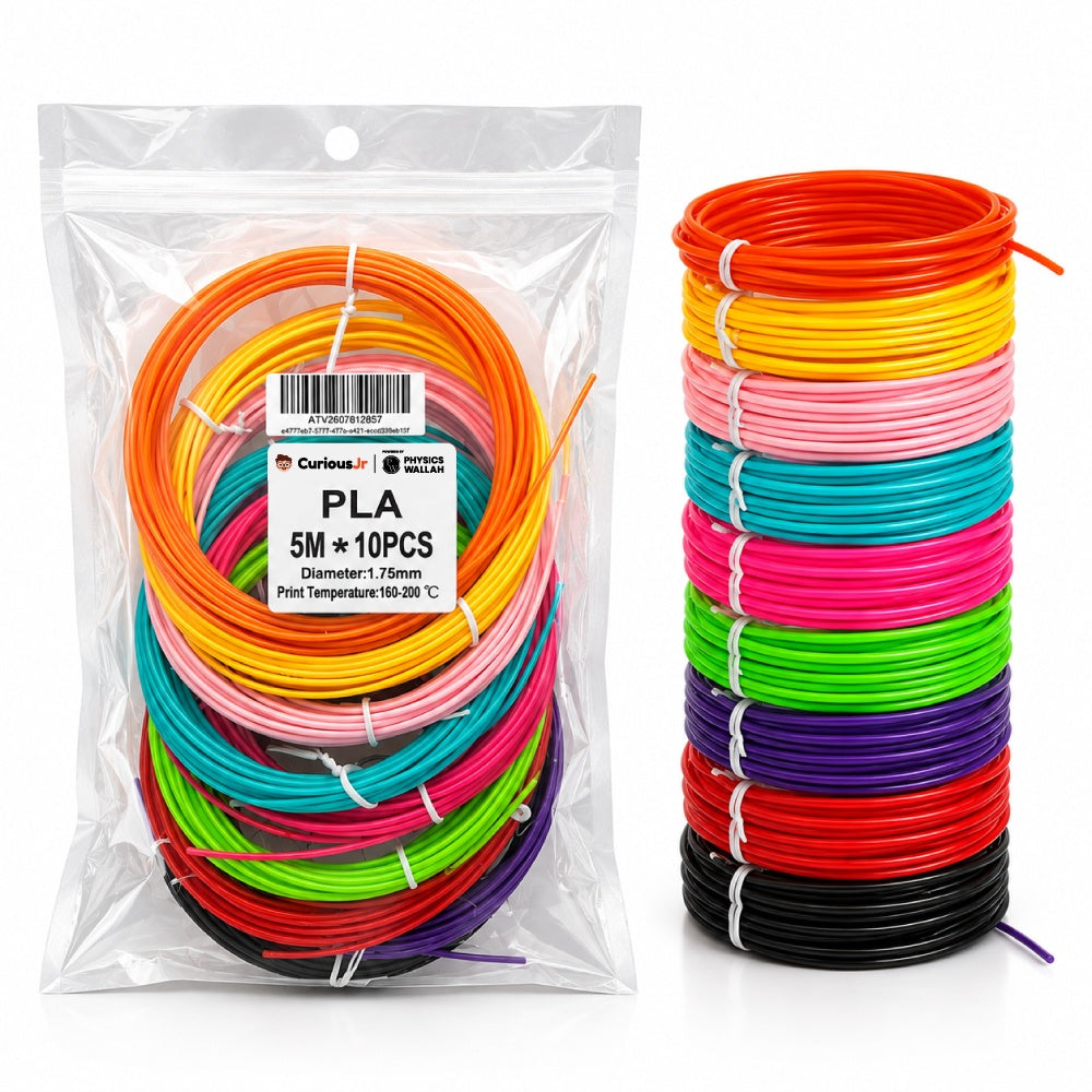 PW PLA 3D Pen Filament Refills 1.75mm, 10 Colors (5m Each)