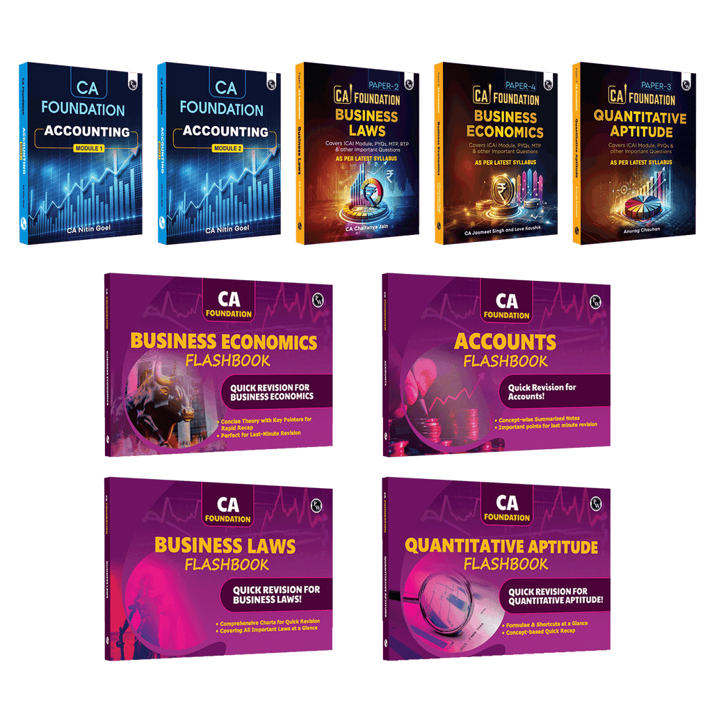 CA Foundation Flashbook & Modules Accounting, Business Laws, Business Economics, Quantitative Aptitude Combo Set of 9 Books | For November Onwards 2025