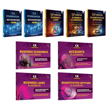 CA Foundation Flashbook & Modules Accounting, Business Laws, Business Economics, Quantitative Aptitude Combo Set of 9 Books | For November Onwards 2025