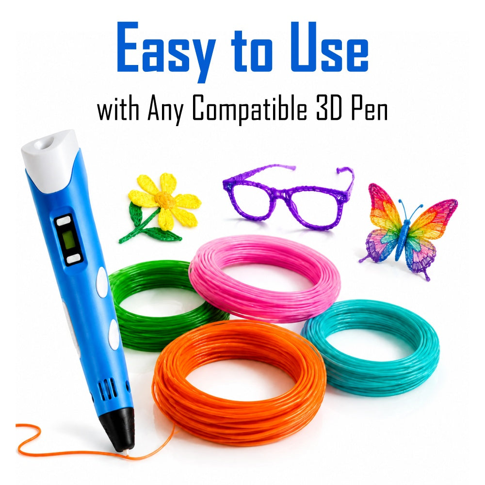 PW PLA 3D Pen Filament Refills 1.75mm, 10 Colors (5m Each)