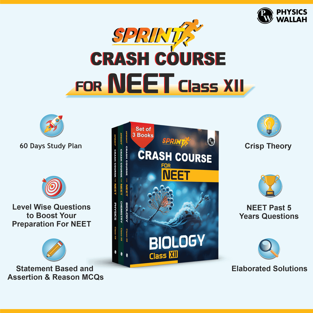 Sprint NEET Crash Course Class 12 Combo Set of 3 Books l Physics, Chemistry, Biology For 2024-2025 Exams l 60 Days Study Plan l Crisp Theory & Level-wise Questions