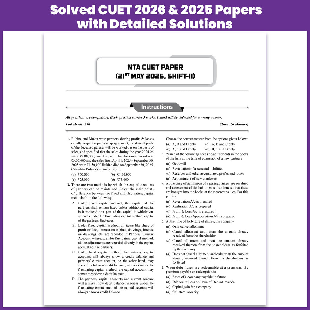 PW CUET UG Accountancy Book 2027 Chapterwise & Topicwise Question Bank | Chapterwise Theory & Mind Maps | Previous Year Solved Papers & Sample Papers