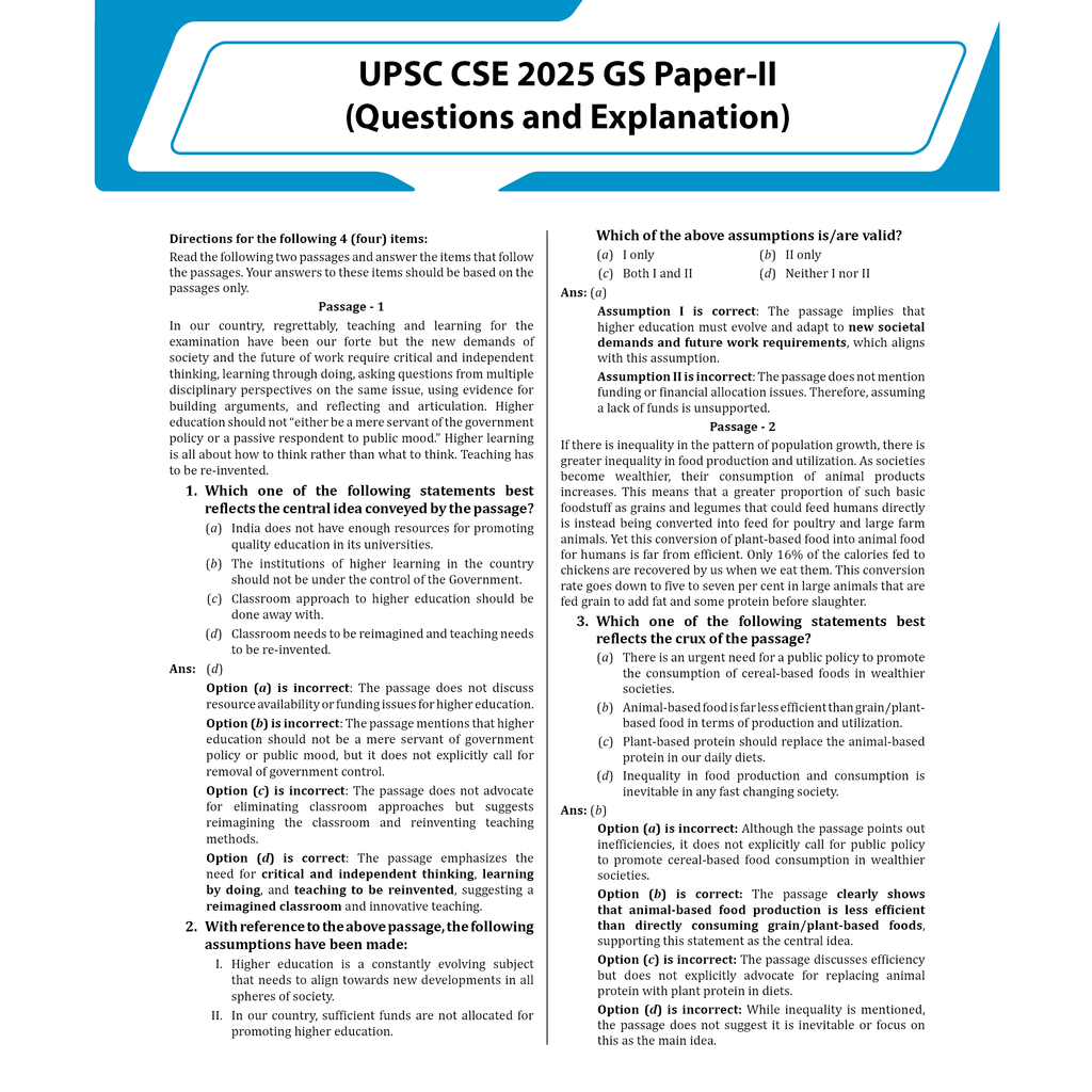 UPSC CSAT Wallah Previous 15 Years' Solved Questions (2025-2011) | Detailed Explanations For Previous Year Questions For Civil Services