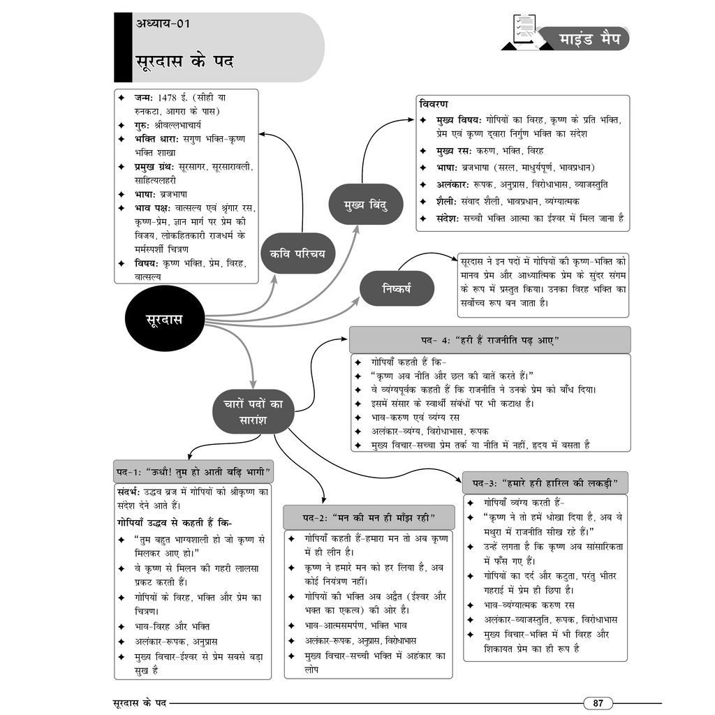 RBSE Wallah Mind Map All In One For Class 10th (Hindi Medium) | Mathematics, Science, SST, Hindi & English | Last Minute Revision Notes