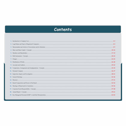 CS Executive Chart Books Quick Revision Guide Company Law & Practice (Module 1)