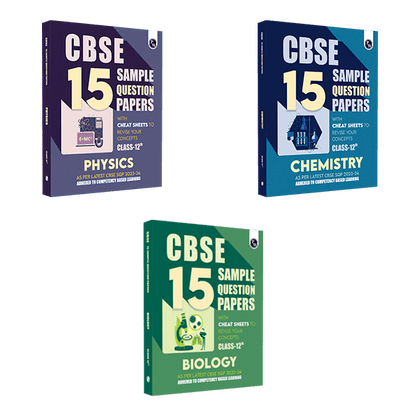 CBSE 15 Sample Question Papers Class 12 Physics, Chemistry, Biology for 2024 Exam (Mock Test Paper) Adhering to Competency - Based Learning | Embedded Videos and Cheat Sheet for Revision | PYQ 2023 Solved Paper