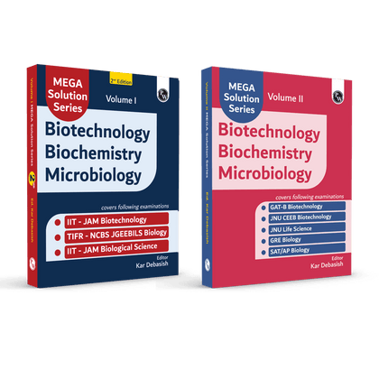 Mega Solution Series Biotechnology Biochemistry Microbiology Volume 1 & 2 Combo Set of 2 Books By Debasish Kar For 2025-2026 Exams