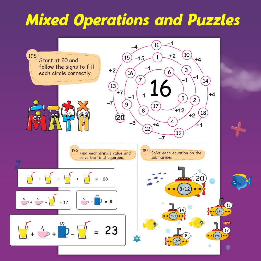 200+ Addition & Subtraction Maths Activity book for 3 to 6 Years Old | Free 300+ Worksheets, Activities and Parenting Tips | Addition Subtraction Practice Book, Word Problems & Puzzles