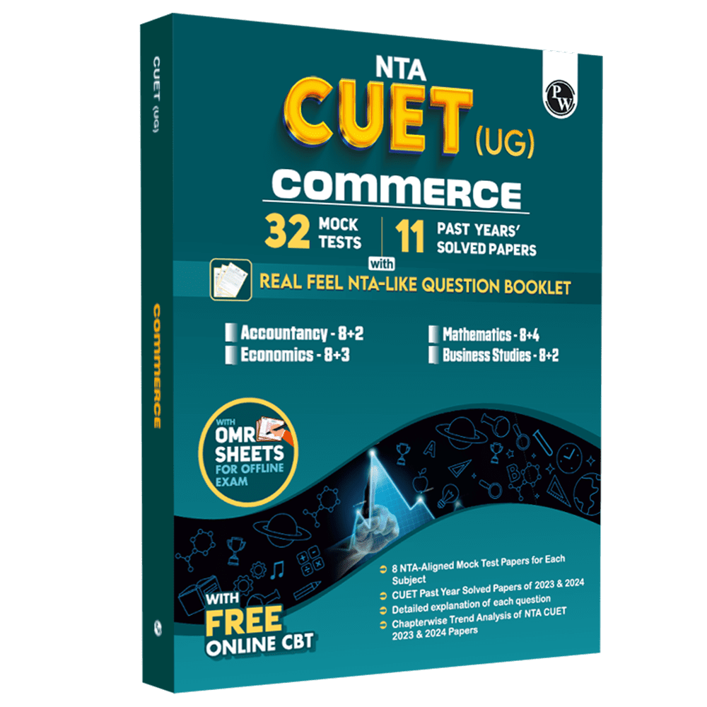 NTA CUET UG Commerce Combined Mock Test & Past Year Papers (Accountancy, Business Studies, Economics, Maths) For 2025 Exams, NTA-like Test Booklet with OMR Sheet, FREE Online CBT--