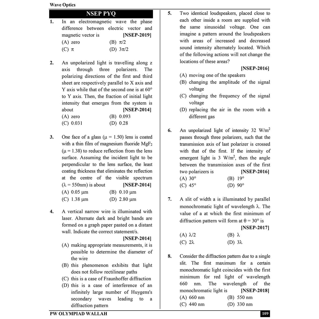 Olympiad Wallah NEET-Olympiad Excellence Class 11 Physics (Part 1 & 2) For 2026 | For NSEP, NEET, INPhO & IPhO Exam | Expert Crafted Content | PYQ, Challenging Problems with Detailed Solutions