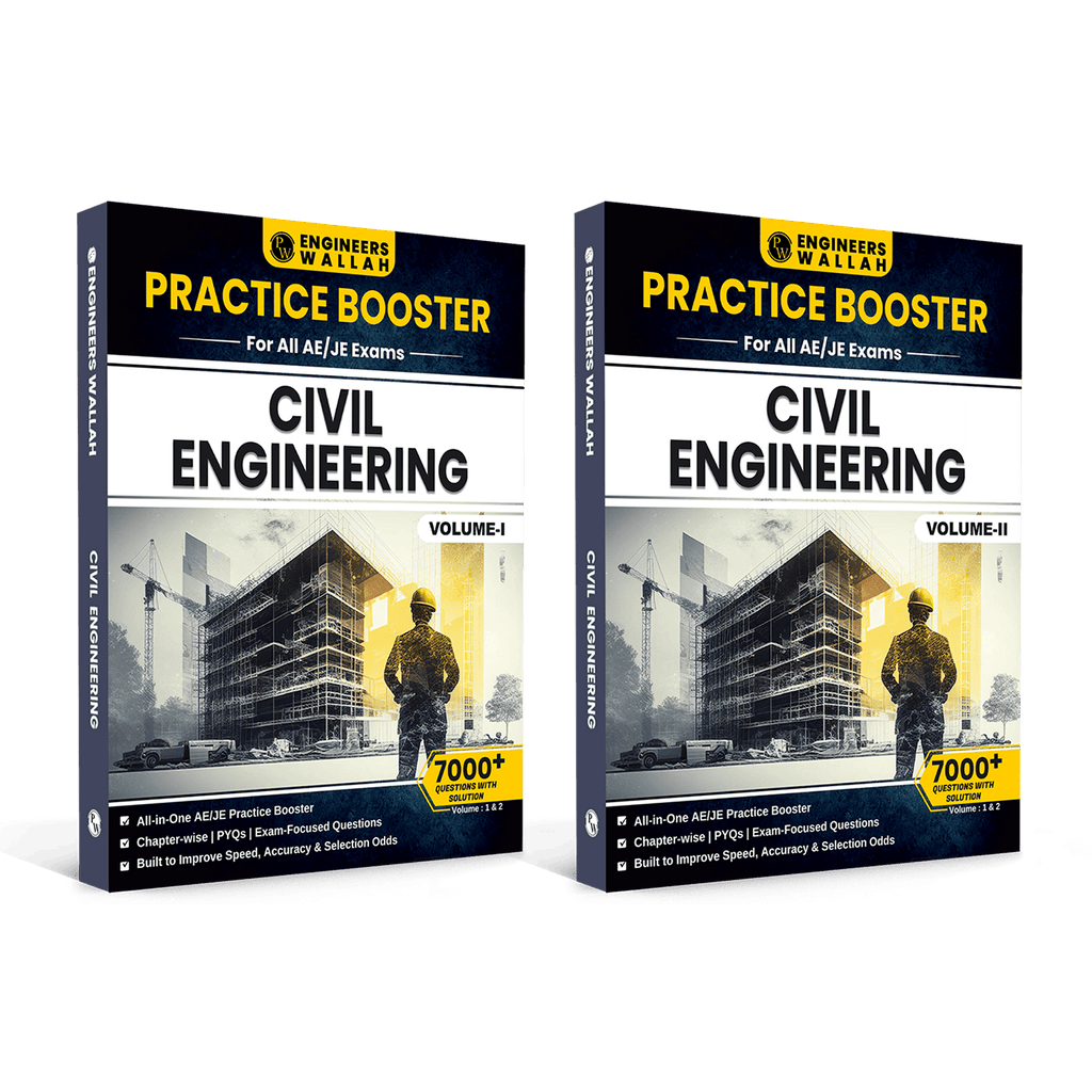 Engineers Wallah Practice Booster Civil Engineering Volume 1 & 2 For All AE & JE Exams Combo Set of 2 Books | Chapterwise Solved PYQs | 5500+ Solved Questions